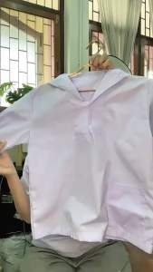 เสื้อนักเรียนหญิงปกทหารเรือ เสื้อนักเรียนหญิง คอปกทหารเรือ มัธยมต้น เสื้อม.ต้น เสื้อคอเรือ ทหารเรือ