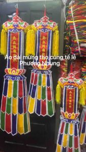 Tràng phan cờ Phướn thêu 2 mặt ngũ sắc 08m-1m-12m-15m