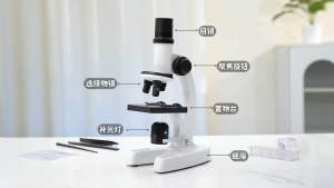 Biological microscope LED light 300/600/1200X childrens experimental micro