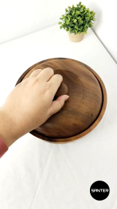 H330. Acacia Wood Bowl with Lid / Wooden Bowl / Wooden Food Container