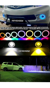 SEPASANG LAMPU LED FOGLAMP ANGEL EYES 89MM MOBIL AVANZA XENIA CALYA SIGRA AGYA AYLA VIOS ETIOS ERTIGA LIVINA JUKE EXPANDER VITARA JAZZ