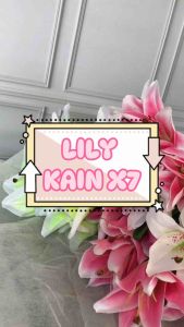 [7 KEPALA] BUNGA PALSU LILY BAHAN KAIN 1 TANGKAI BERCABANG 7 ARTIFICIAL FLOWER BUNGA HIAS BUNGA TIGER LILY PALSU BUNGA VAS PAJANGAN HIASAN