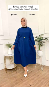 INARA Midi Dress Crinkle Premium / Dress Wanita Terbaru