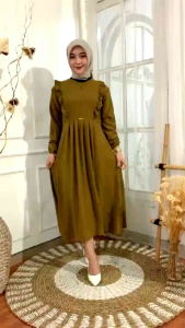 ANDARA Midi Dress Crinkle Premium / Dress Crinkle Airflow Terbaru