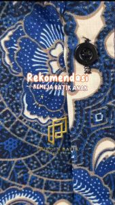 Baju Batik Anak Laki-Laki Motif Tulis Biru - Batik Anak 2-12 Tahun