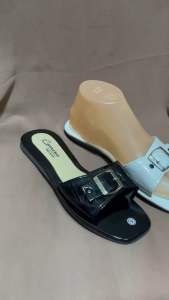 Natalia Glossy Marikina Made Trendy Flat Sandals