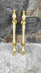 Handle Pintu Rumah Kuningan Antik Motif Dahlia Gold 34 cm 2 Pcs