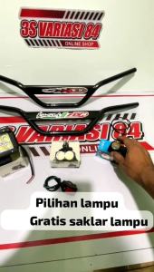 Paketan stang trail monster plat hitam+lampu tembak LED=✓Gratis saklar lampu