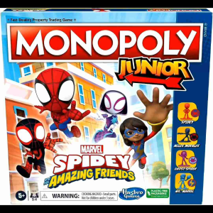 Authentic Hasbro Gaming Monopoly Junior: Marvel Spidey and His Amazing Friends Edition