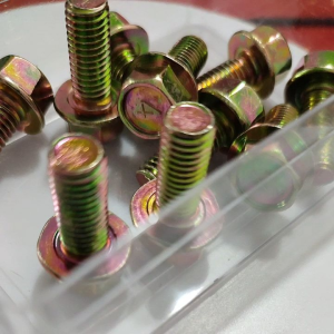 10 PCS Baut Topi Kuning M8X16/Flange Bolt Kuning M8X16/Baut 12 Kunci 12