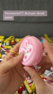 Gantung Kunci Tas Mobil Mini Pouch Buat Handsfree Kabel Charger Karakter Lucu Bunny Rainbow Keychain motif Silicon Mini Pouch