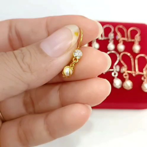 ANTING KAIT MUTIARA DEWASA PERAK 925 LAPIS MAS