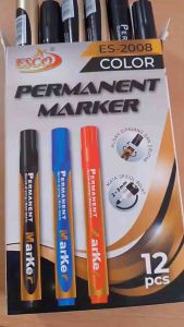 SPH12-SPIDOL PERMANET BLACK HITAM  12 pc BOX- spidol warna hitam tebal