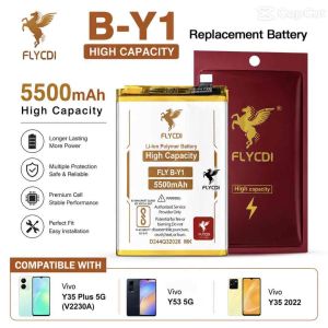 FLYCDI B-Y1 Battery 5500mAh for Vivo Y35 Plus 5G V2230A Y53 5G Y35 2022 Replacement