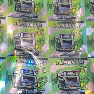 STIKER BUS BASURI FULL NABILA BAHAN HOLOGRAM ORIGINAL ANTI AIR BELAKANG PUTIH
