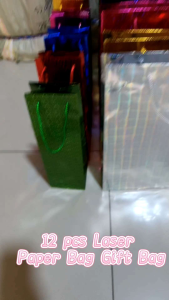 12 pcs Laser Paper Bag Hand Bag Christmas Birthday Gift Bag
