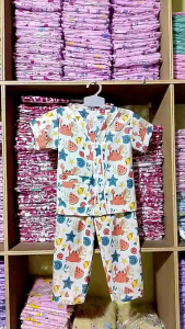 Kiddy.by Baju Tidur Anak Perempuan Tanpa Kerah Usia 1-12 Tahun Motif Mr.Crab