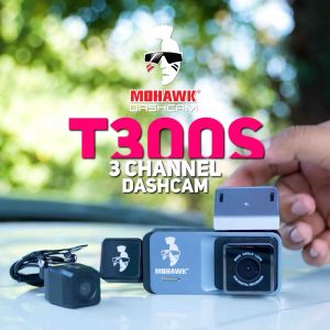 Mohawk Dashcam T300s Triple View DVR Car Recorder Three Way Channel Dash Cam 1080P Full HD