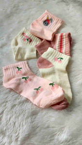 Isi 5PASANG Kaos Kaki Wanita Korea Motif Remaja Dewasa