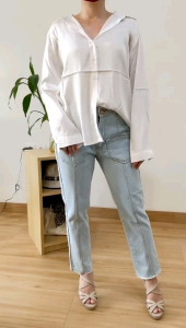 ●ECLAIRE● 003 Kemeja Satin Lengan Panjang Longsleeeves Basic Dasar Polos Kerja Kantor Resmi Formal Classy timeless Import 2520