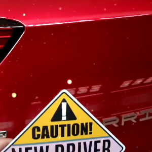 Magnetic Car Sticker (10 x 4 inches - Series 01) NEW DRIVER WITH MANUAL TRANSMISSION Waterproof