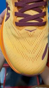 รองเท้าวิ่ง Hoka Bondi 8 สีส้ม รองเท้าวิ่งถนนสายซัพพอร์ต หนานุ่ม มีอุปกรณ์พร้อมกล่อง