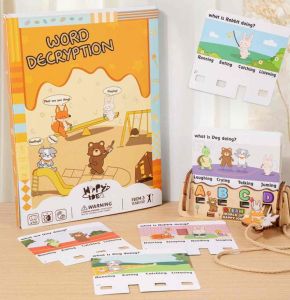 Kids wooden decryption game English Letter Card Educational Toy for Kids kids early learning toys