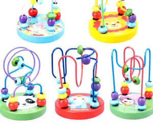 Mini Round Beads Wire Maze Mainan Alur Kawat Kecil Wire Maze Game Mainan Kayu Anak / Mainan Kawat Jalur