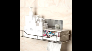 Rak Dinding Tempel Kamar Mandi Bahan Stainless Steel / Rak Toilet Gantung Tempel