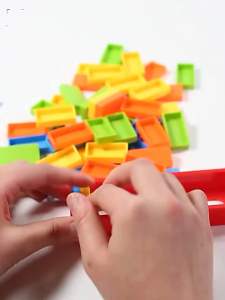 (SG Ready) Domino Toy Train set with 80pcs blocks - Colour Box