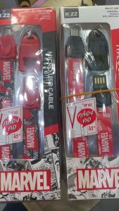 Rizz Marvel สายชาร์จโทรศัพท์ mobile แท็บเล็ต Tablet ไมโคร ไทซี ไอโฟน Ma-cc-104 ลิขสิทธิ์แท้ คล้องคอได้ USB MICRO TYPE C ไลท์นิ่ง สายแบน สายชาร์จเร็ว สายชาร์จไฟ สายชาร์จ USB DATA CABLE L-cable / Micro/ Type c ลิขสิทธิ์ของแท้ 100%