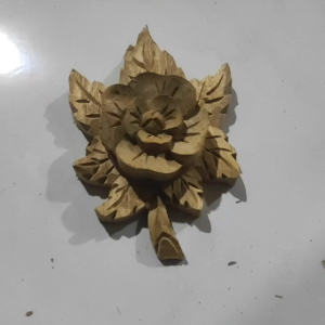 Tempel Ukiran Tangan Kayu Jati Ornamen Aksesori Hiasan Mebel Furnitur 15 X 10 X Tebal 3 Cm