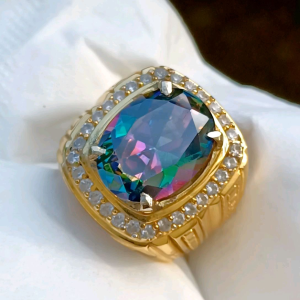 CINCIN BATU MESTIK QUARTZ MULTI WARNA OVAL CUTTING