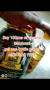 100pcs Vasanai sambrani  Buy vasanai Sambrani  and get one bottle (300ml )prayer oil for lamp FREE. Best natural fragrance long lasting
