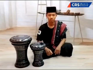 Darbuka Mini 6 inch Bahan Kayu Hitam Silver Mika Hitam