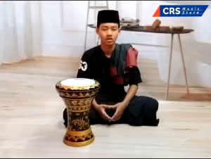 Darbuka Kayu 8 inch Gold Hitam Mika Putih