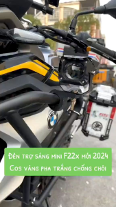 đèn trợ sáng bị cầu F22X pro siêu sáng cho xe máy ôtô cốt vàng pha trắng 60W ánh sáng cực mạnh