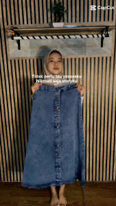 ROK JEANS  KANCING INARA ROK  SKRIT WANITA TERBARU BISA COD PREMIUM