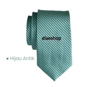 Dasi pria motif salur ukuran 3inc bahan 100% polyester tebel goldhijau antiknavycokelatbiru cityhitampink tuapink