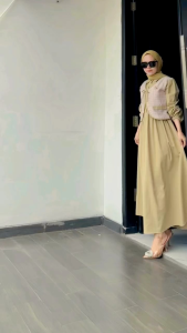 Midi Dress Polo Linen Vest