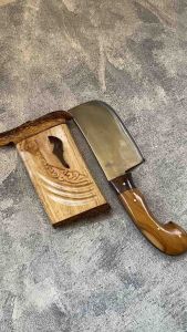 Golok Petok Jati: Alat Pemotong Daging & Tulang Hewan Bahan Terbuat dari Baja Per Mobil Asli Cibatu Jawa Barat
