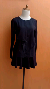 atasan wanita hitam THE EXECUTIVE cewek S M blouse lengan panjang kerja kuliah blus