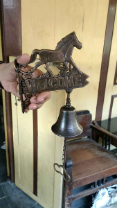 Bel Lonceng Pintu Rumah Kuningan Antik Motif Kuda Welcome 1 pcs
