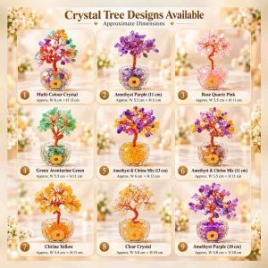 Lucky Cat Crystal Fortune Tree Set| Maneki Neko | Feng Shui Wealth & Prosperity Décor| Housewarming & Buz Opening Gift