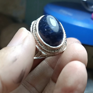 Batu Cincin Shodaliite Natural: Perhiasan Untuk Pria & Wanita