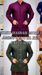 Koko Haibah Polos Saku Depan Lengan Panjang Model Ammu Size S M L XL XXL Exclusive