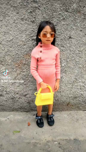 SETELAN ANAK PEREMPUAN DRESS RAJUT ANAK ONE SET
