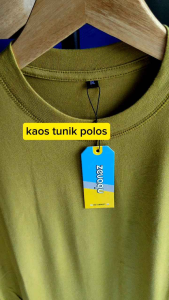 Kaos tunik wanita polos warna lime / atasan tunik wanita bahan katun combed 24s karet kerut