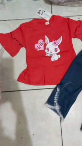 Set pakaian anak impor / setelan jeans sinabell