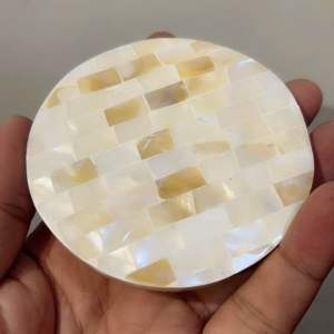 Set of 6 Mother of Pearl Coasters 3.5 inches | Shell Coasters